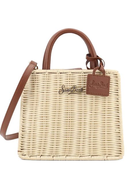 MC2 Saint Barth mini woven logo-plaque bag - Neutrals - zdjęcie produktu nr 1