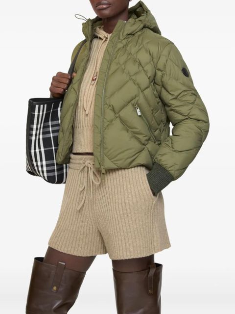 Burberry Delley check-stitch hooded puffer jacket - Green - zdjęcie produktu nr 2