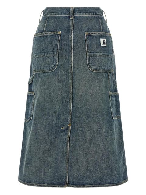 Carhartt WIP contrast-stitching denim skirt - Blue