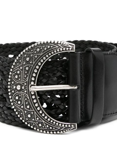 Ba&Sh woven embellished buckle belt - Black