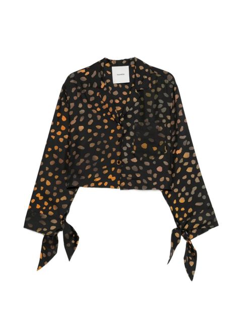 Nanushka tie-cuff cropped shirt - Black - zdjęcie produktu nr 1