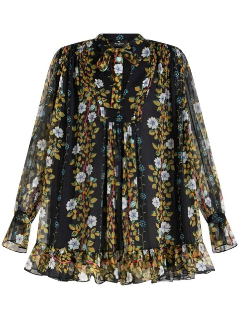 ETRO floral-print silk dress - Black - zdjęcie produktu nr 1