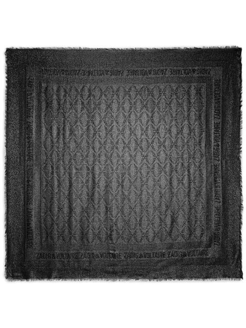 Zadig&Voltaire Glenn monogram scarf - Silver - zdjęcie produktu nr 1