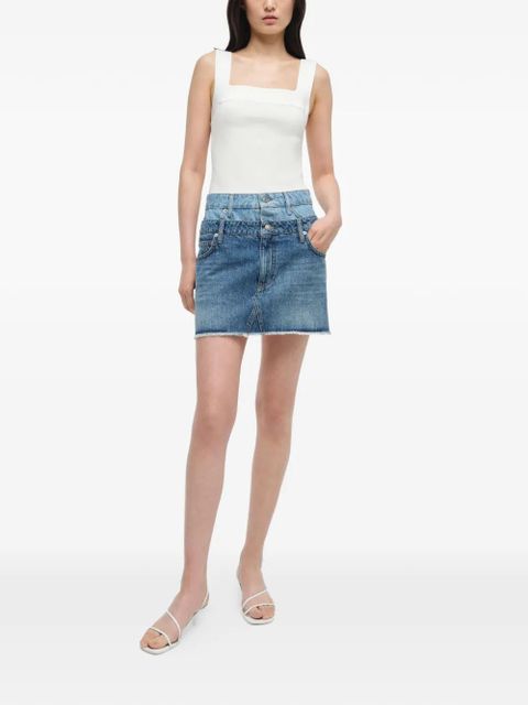 Simkhai Salix frayed mini skirt - Blue