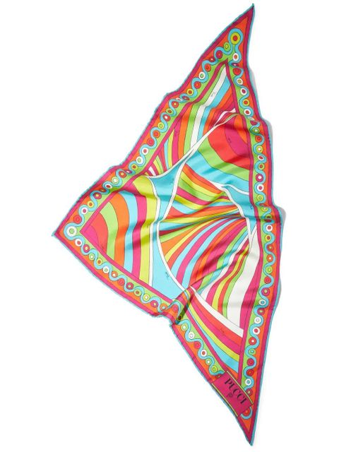 PUCCI Iride and Onde-print silk scarf - Red - zdjęcie produktu nr 1