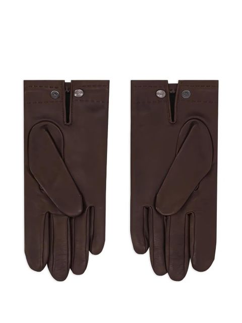 Longchamp leather gloves - Brown