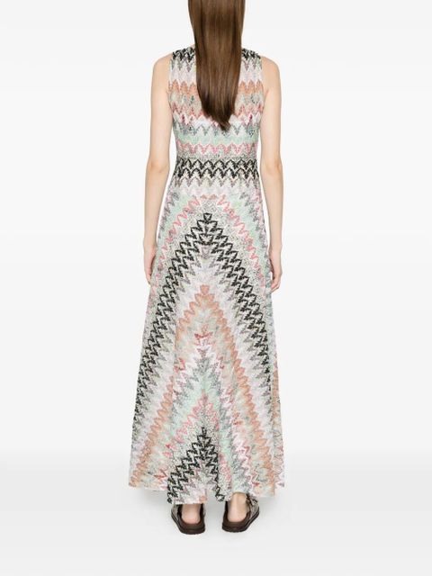 Missoni sleeveless zigzag maxi dress - Neutrals