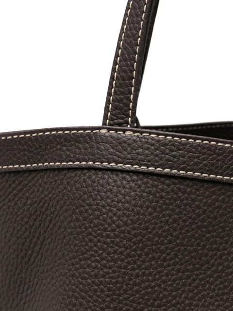 The Row contrast-stitching tote bag - Brown