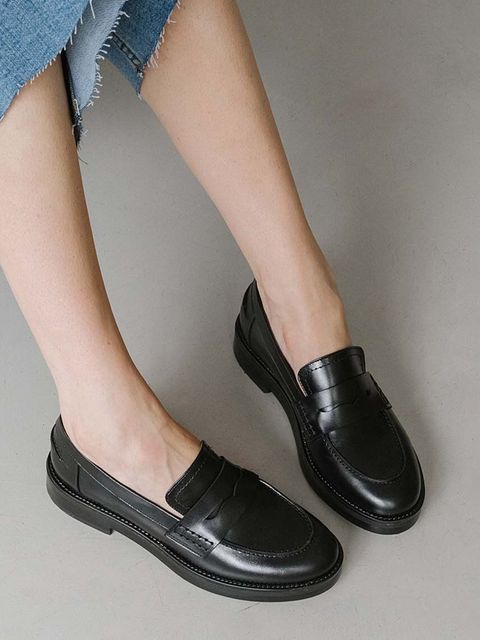 Jonak mokasyny skórzane MIRNA CUIR damskie kolor czarny na płaskim obcasie 6000575