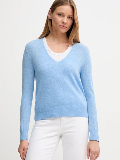 United Colors of Benetton sweter wełniany damski kolor niebieski lekki 1002D401Y - zdjęcie produktu nr 1