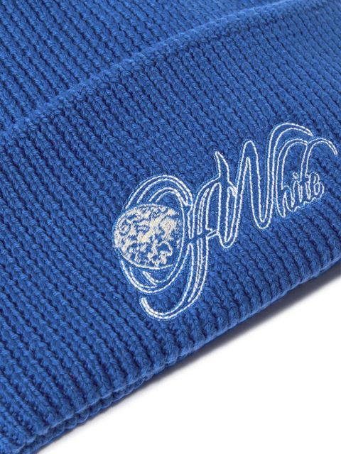 Off-White embroidered wool beanie - Blue - zdjęcie produktu nr 2