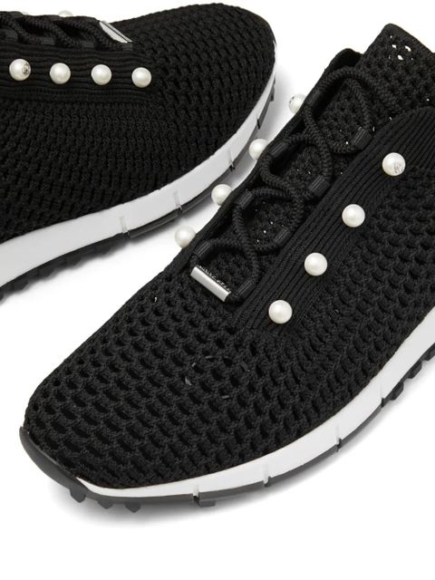 Jimmy Choo Veles pearl-embellished sneakers - Black