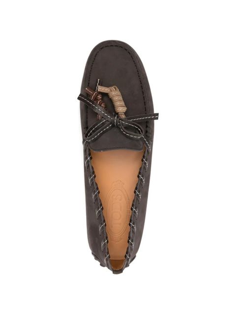 Tod's tassel stitch detail loafers - Brown