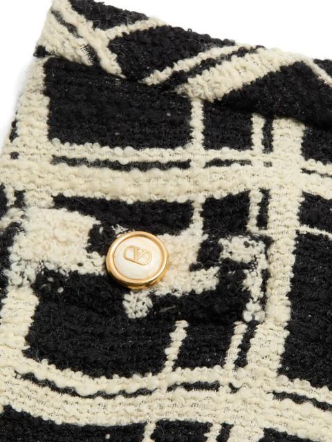 Valentino Garavani checked tweed mini skirt - Black