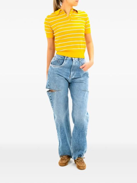 Miu Miu striped short-sleeve top - Yellow - zdjęcie produktu nr 2