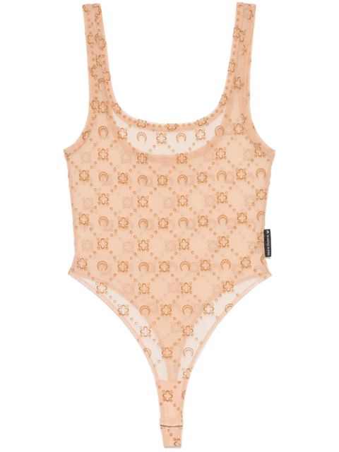 Marine Serre mesh flocked bodysuit - Neutrals - zdjęcie produktu nr 1