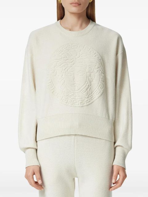 Versace Medusa towel sweater - White