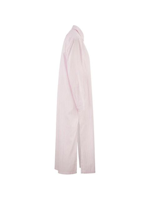 MC2 Saint Barth Adeline striped maxi shirt dress - Pink