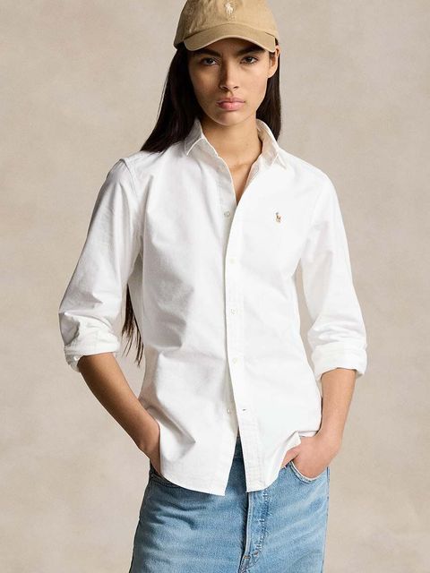 Polo Ralph Lauren koszula bawełniana damska kolor biały regular z kołnierzykiem klasycznym - zdjęcie produktu nr 1