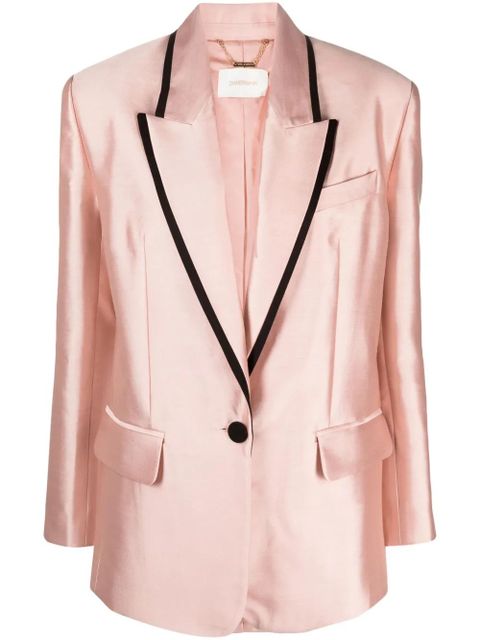 ZIMMERMANN contrasting-trim single-breasted blazer - Pink - zdjęcie produktu nr 1