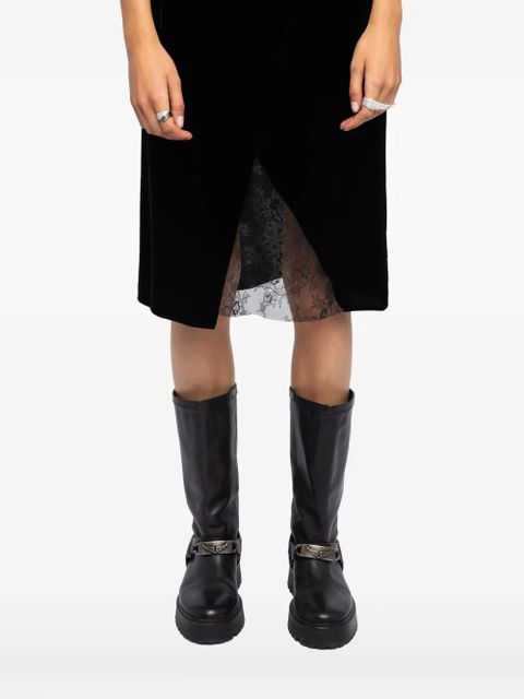 Zadig&Voltaire Julen velvet lace skirt - Black