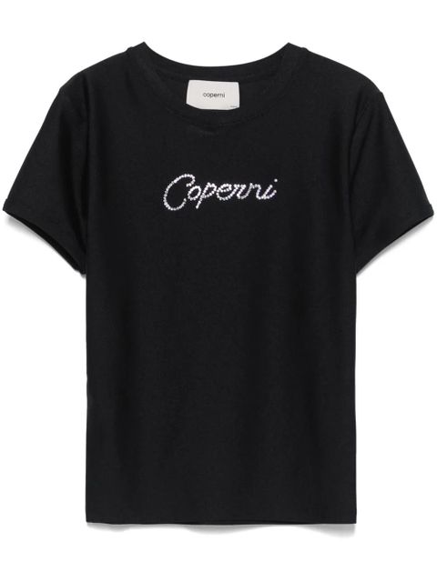 Coperni crystal embellished-logo T-shirt - Black - zdjęcie produktu nr 1