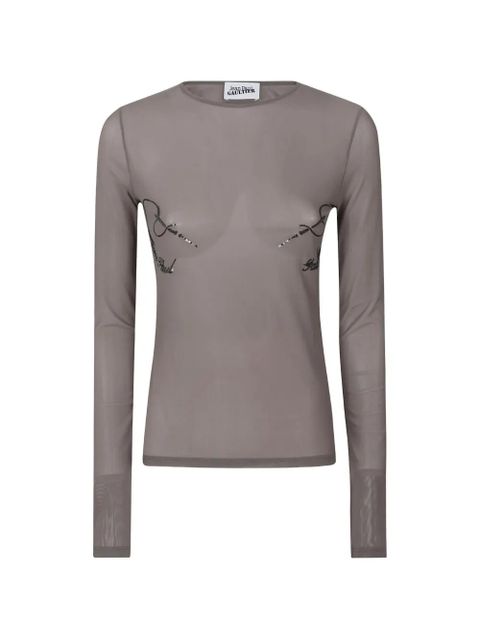 Jean Paul Gaultier sequin-embellishment T-shirt - Grey - zdjęcie produktu nr 1