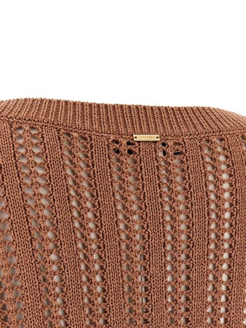TWINSET perforated cotton sweater - Brown