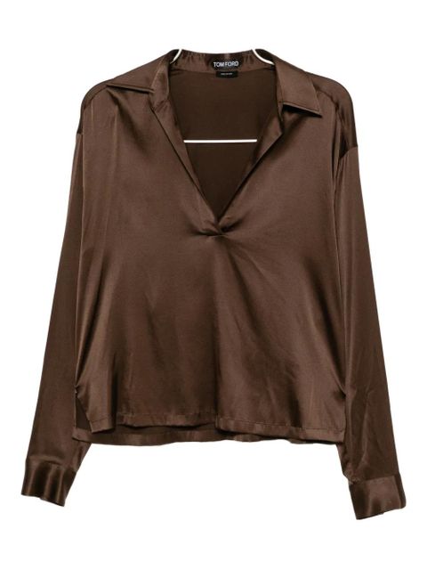 TOM FORD satin blouse - Brown - zdjęcie produktu nr 1
