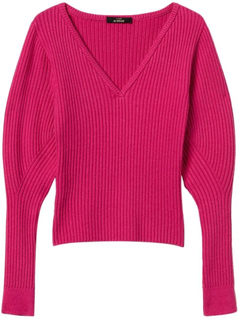TWINSET fitted rib-knit jumper - Pink - zdjęcie produktu nr 1