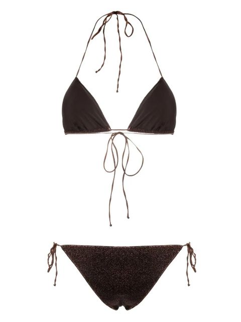 Oséree metallic-thread halterneck bikini - Brown - zdjęcie produktu nr 2