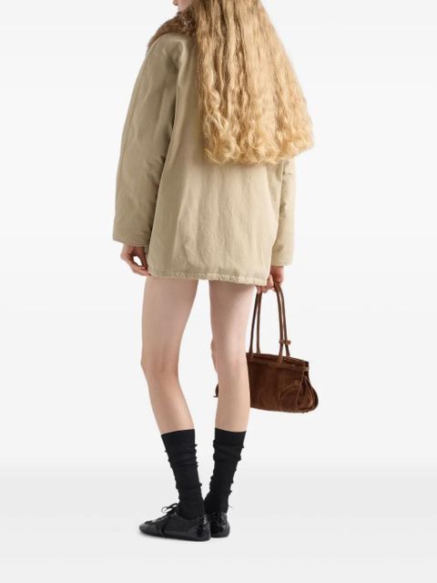 Prada shearling-collar jacket - Neutrals