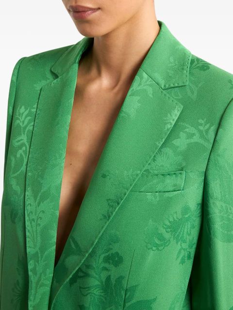ETRO single-breasted floral-motif jacquard blazer - Green
