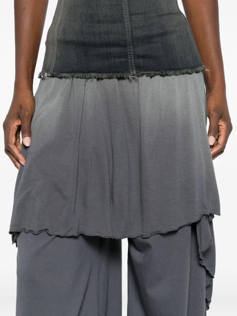 Diesel logo-detail ruffled trousers - Grey