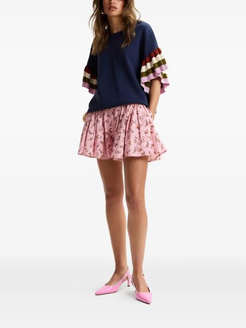 Essentiel Antwerp Januari ruffled-sleeve T-shirt - Blue - zdjęcie produktu nr 2