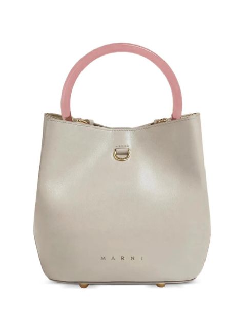 Marni small Pannier leather bucket bag - Grey - zdjęcie produktu nr 1
