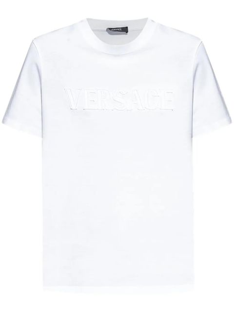 Versace fringed embroidered T-shirt - White - zdjęcie produktu nr 1