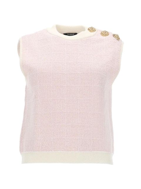 Balmain button-detail sleeveless vest - Pink - zdjęcie produktu nr 1