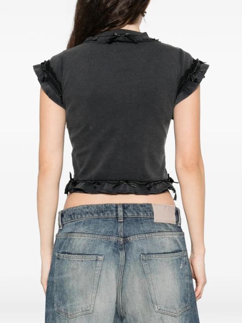 Balenciaga ruffle-trim short-sleeve T-shirt - Black