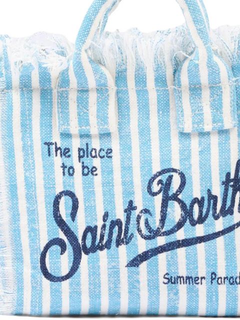 MC2 Saint Barth striped fringed bag - Blue