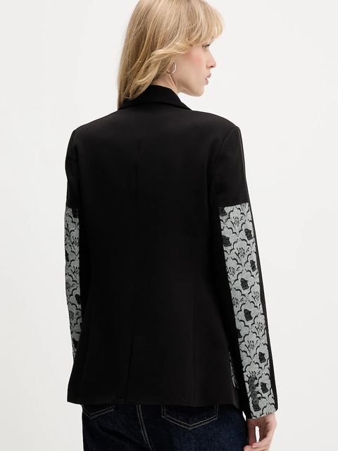Desigual marynarka TEXTURES kolor czarny jednorzędowa wzorzysta 25WWEW51 - zdjęcie produktu nr 2