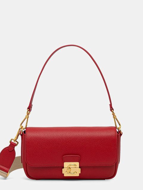 Coccinelle torebka skórzana C-ME LOCK kolor czerwony E1 U4K 12 02 01 - zdjęcie produktu nr 1