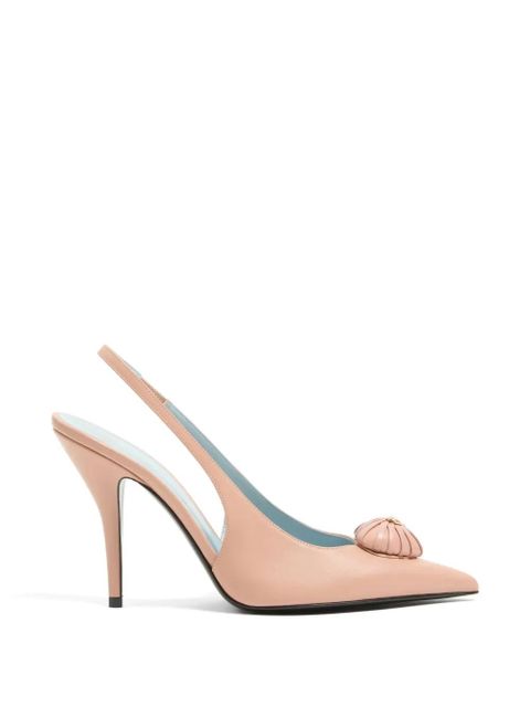 Valentino Garavani Coeur Royal slingback pumps in kidskin 100mm - Pink - zdjęcie produktu nr 1