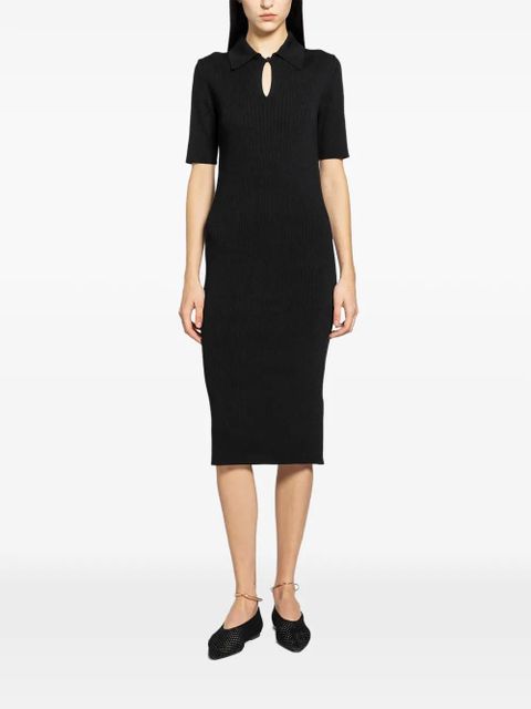 Jil Sander wool midi polo dress - Black - zdjęcie produktu nr 1