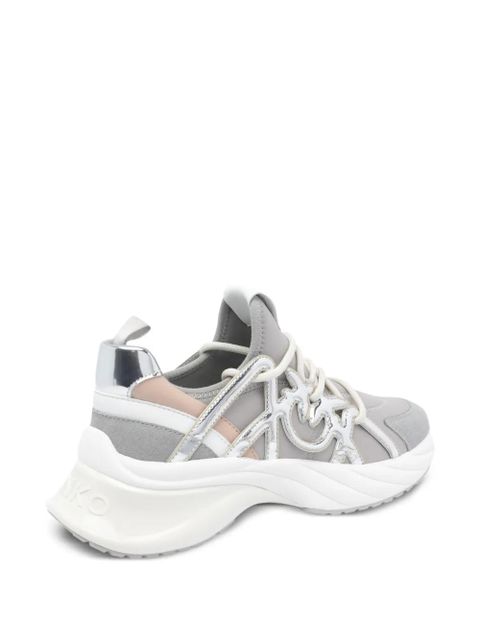 PINKO Ariel metallic-panel lace-up sneakers - Grey - zdjęcie produktu nr 2