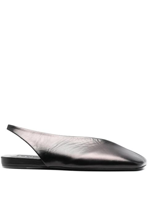 Jil Sander asymmetric-toe leather ballerina shoes - Black - zdjęcie produktu nr 1