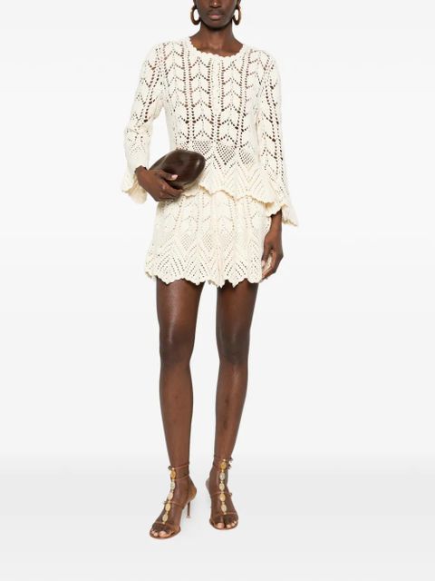 ZIMMERMANN Awaken lace crochet shorts - Neutrals - zdjęcie produktu nr 2