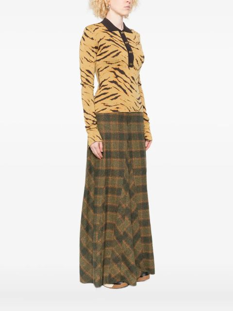 GANNI zebra-print polo top - Neutrals