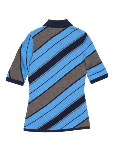 Acne Studios diagonal-stripe polo shirt - Blue