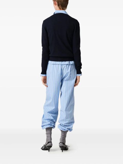 Miu Miu argyle intarsia-knit cardigan - Blue